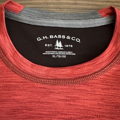 Men’s G.H. Bass & Co. Heathered Orange Long Sleeve Tee XL Casual Minimalist