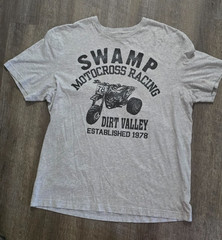 Chaps Mens T Shirt Size Large Grey ATC Three Wheel ATV Motocross Swamp Racing