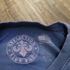 Affliction Live Fast Rock N Run Gladiator Blue T Shirt Men’s Size Large (Faded)