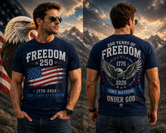 250th Anniversary America T-Shirt, 250th Years Of Freedom Size S-5XL