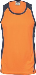 DNC Workwear Hi Vis Action Singlet Cool Breathe 100% Polyester Micromesh Fabric
