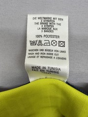 Adidas Yellow Stripe Soccer Jersey L Short Sleeve V Neck 3-Stripes Unisex
