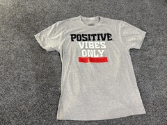 Sean John Shirt Mens Large Gray Positive Vibes Only Graphic T-Shirt Motivational