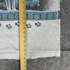Vintage Alpha Wolves AOP T Shirt Large Gray Wolf 90s Nature All Over Print Aztec