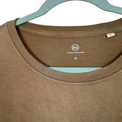 AG Adriano Goldschmied T-Shirt Mens M Brown Pocket Tee Distressed Raw Hem NEW