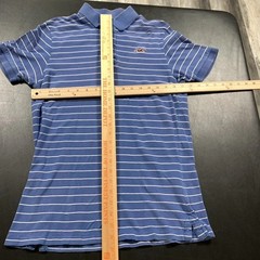 Hollister California Men’s Henley Shirt Medium Blue White Striped Short Sleeve