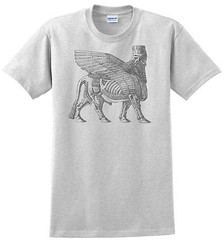 Assyrian Winged Bull T-shirt Sumaria, Gray,Khaki,White,Yellow.Size S-XXXL.