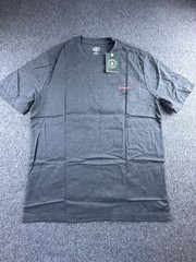 G.H. Bass & Co. Shirt Men Medium Asphalt Heather Rock Mills Lake Graphic Tee New