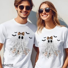 Halloween Lace Ghost Shirt, Cute Floral Ghost Shirt, Spooky Fall Floral, 203651