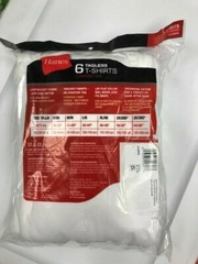 HANES Men’s White Crew TAGLESS T-Shirts 6 pack NEW hanes # 2135