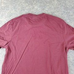 Asos Shirt Men Large Red Burgundy Crew Neck Short Sleeve Stretch Pullover Casual