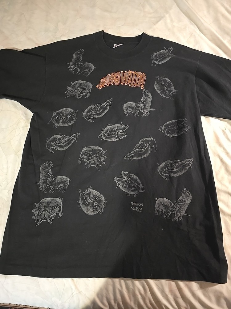 Vintage Fashion Victim Shirt Mens XL 1992 Hawg Wild Pig Sex Rare Single Stitch