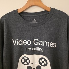 Video Games T-Shirt Video Games Are Calling And I Must Go T-Shirt Gray Mens 3XL
