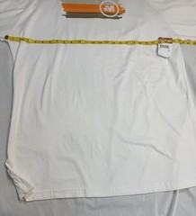 Mecca Shirt Mens 2XL Bleach White Embroidered Striped Graphic Short Sleeve XXL