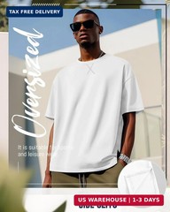 Neer 3 Pack Men’s Oversized T Shirts Lightweight Crew Neck Tees Short Sleeve Loo