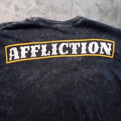 Affliction Shirt Mens XL Black Graphic Skull Streetwear Vintage Style Distressed