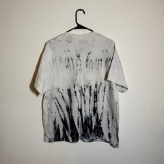 AC/DC Back In Black 1980 Tour Tie Dye Graphic T-Shirt Mens XL White Black