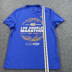 Asics Los Angeles Marathon 40 Years Running T-Shirt Blue Small