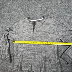 Alesbury Thermal Shirt Mens Medium Heathered Gray Lined Waffle Knit Henley Neck