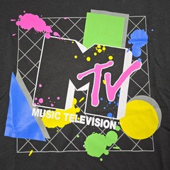 MTV MUSIC TELEVISION SHIRT Mens Medium BLACK MUSIC Casual Retro 90s 80s NWT