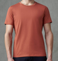 BUFFALO By David Bitton Terracota Red Crew Neck Short Sleeve T-Shirt NEW Medium