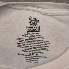 Where’s Waldo Long Sleeve T-Shirt Men’s XXL White At The Campground Crew Neck