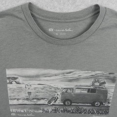 Travis Mathew T-Shirt Mens XL Crew Neck Graphic Print Tee Gray Short Sleeve