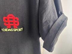 VINTAGE 90s Adidas Sport Embroidered T-Shirt Black Single Stitch Made in USA M