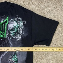 Vintage Tapout MPS Shirt Mens L Black Green Foil Skull Snake MMA UFC Fight Y2K