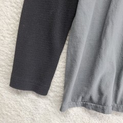 Men’s Twofer T-Shirt XL Black Gray Waffle Knit V-Neck Y2K Grunge Skater