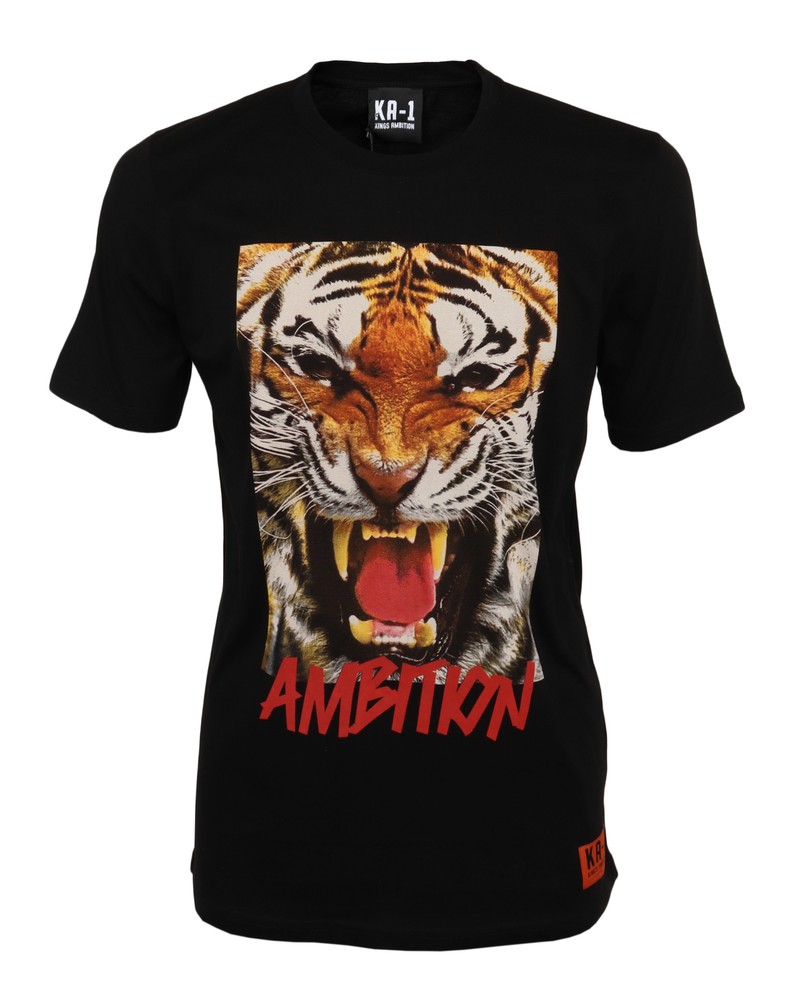 NWT KA-1 King’s Ambition T-SHIRT black short sleeve cotton luxury UAE L