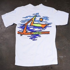 Vtg 80s Rusty R Logo Single Stitch Sof Tee Surf T Shirt Deadstock Made USA Small