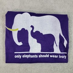 Only Elephants Should Wear Ivory Adult T-Shirt Size Medium Purple V-Neck NEW