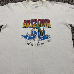 Vintage Arizona T-shirt Size XL White Stedman 90s Dry Heat – Distressed