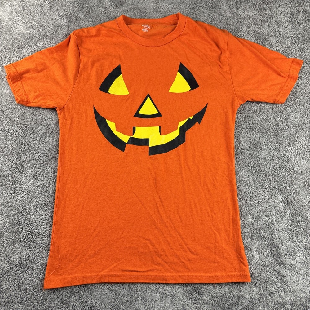 Way To Celebrate Halloween Pumpkin Shirt Men’s Size S 34-36 Orange