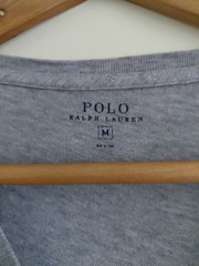 Polo Ralph Lauren Mens T Shirt Size Medium Logo Letter Design Grey 100% Cotton