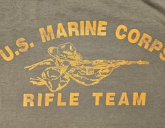 Vintage USMC US Marine Corps Rifle Teams Single Stitch 90s 80s Green