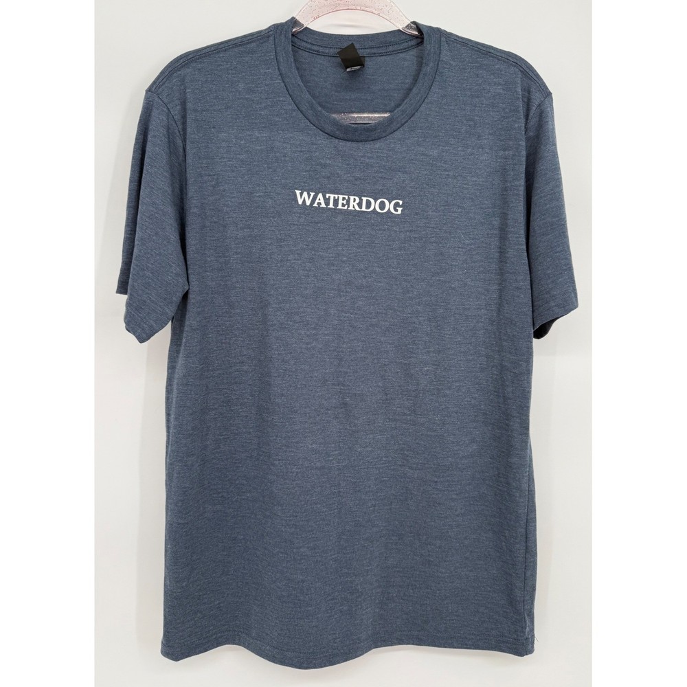 District Perfect Tri Mens Blue Waterdog Graphic T-Shirt Short Sleeve Tee Sz M