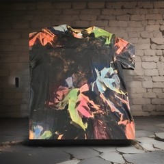 Men’s 2X Hand Dyed T Shirt Abstract Upcycled Colorful Grunge Graffiti Artsy