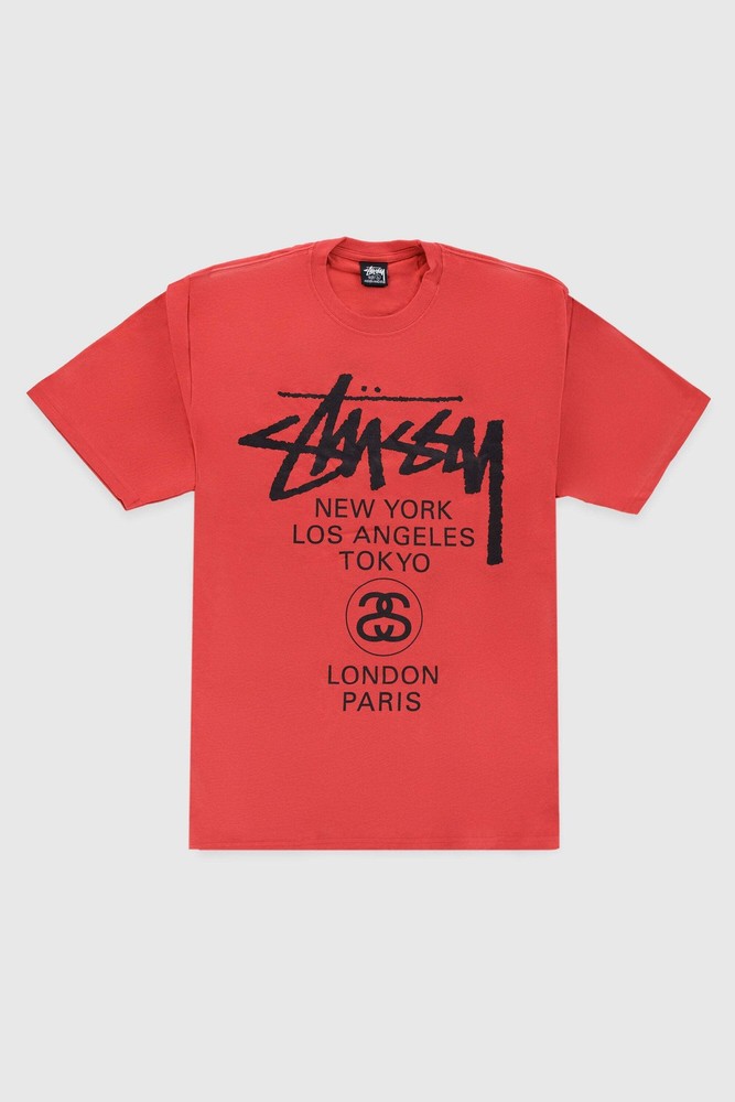 Stussy World Tour Tee – Cayenne