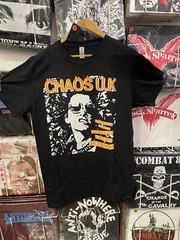 Reprint CHAOS UK 2 Fingers In The Air T.Shirt Punk GBH Hardcore Discharge All Si