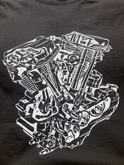 Harley Davidson Panhead El Fl Vintage Motorcycle Engine Cutaway T Shirt