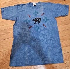 Vintage Andrea Bragg Single Stitch Blue Tie Dye Size Large