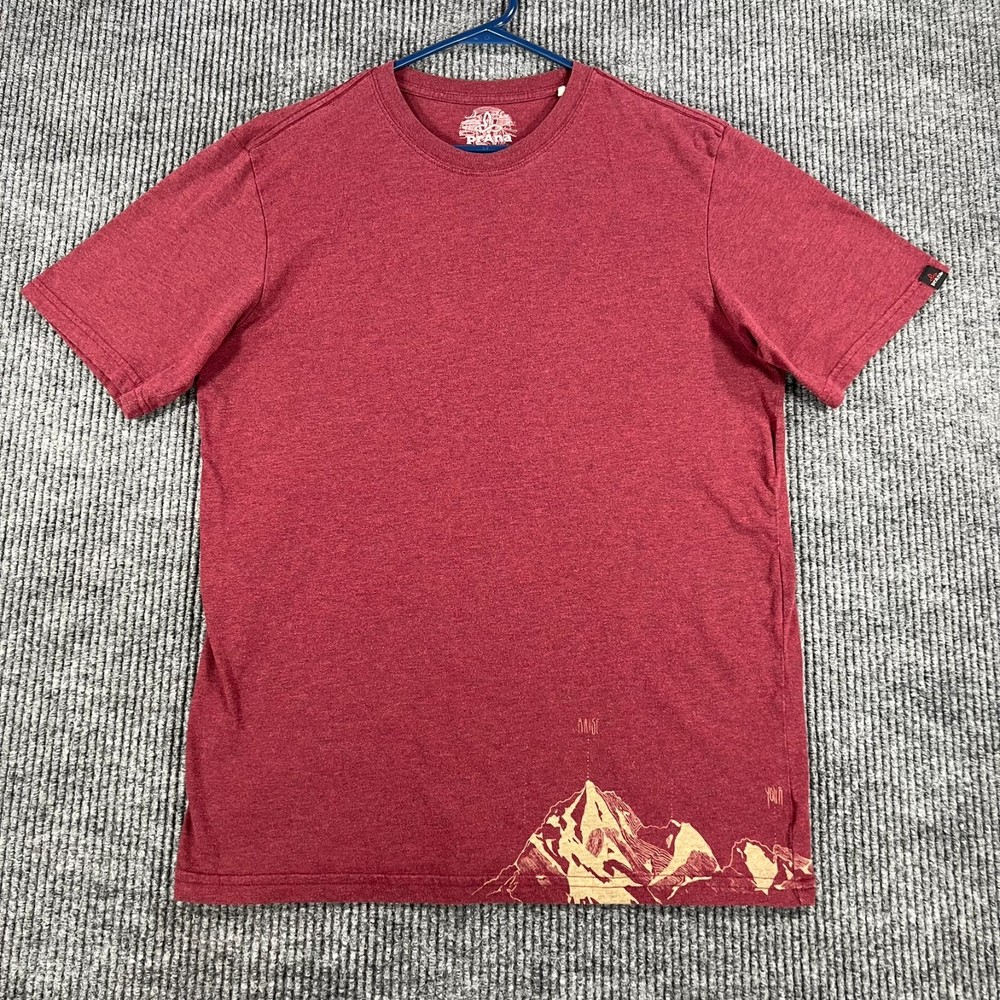 prAna Shirt Mens Large Red Short Sleeve Casual Comfort Outdoors Hiking