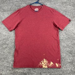 prAna Shirt Mens Large Red Short Sleeve Casual Comfort Outdoors Hiking