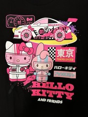 Men’s Old Navy Hello Kitty Tokyo Speed Race Car Tee Shirt Sz Small Black/Pink