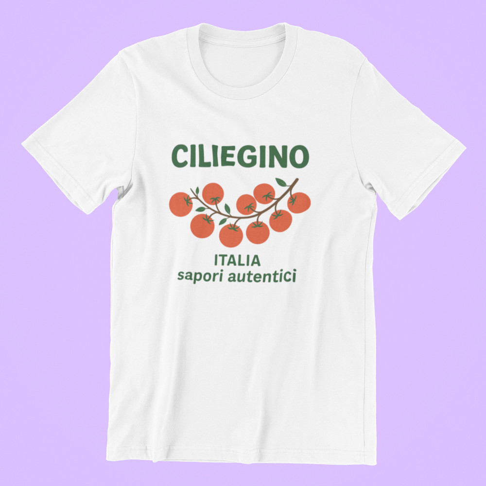CILIEGINO Italia Sapori Autentici T-Shirt Cherry Tomato Italian Food Tee A181