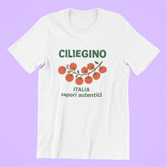 CILIEGINO Italia Sapori Autentici T-Shirt Cherry Tomato Italian Food Tee A181