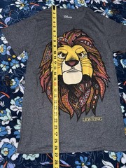 Disney The Lion King Mens T-Shirt Size Small Gray Mufasa Tribal Print