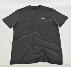 Prada Triangle Logo Terry T-Shirt Anthracite Gray Size Medium